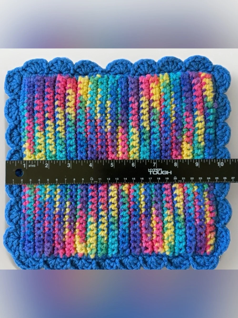 Vintage Handmade Crochet Potholder Hot Pad Trivet Lot of 3 Grandmacore Rainbow